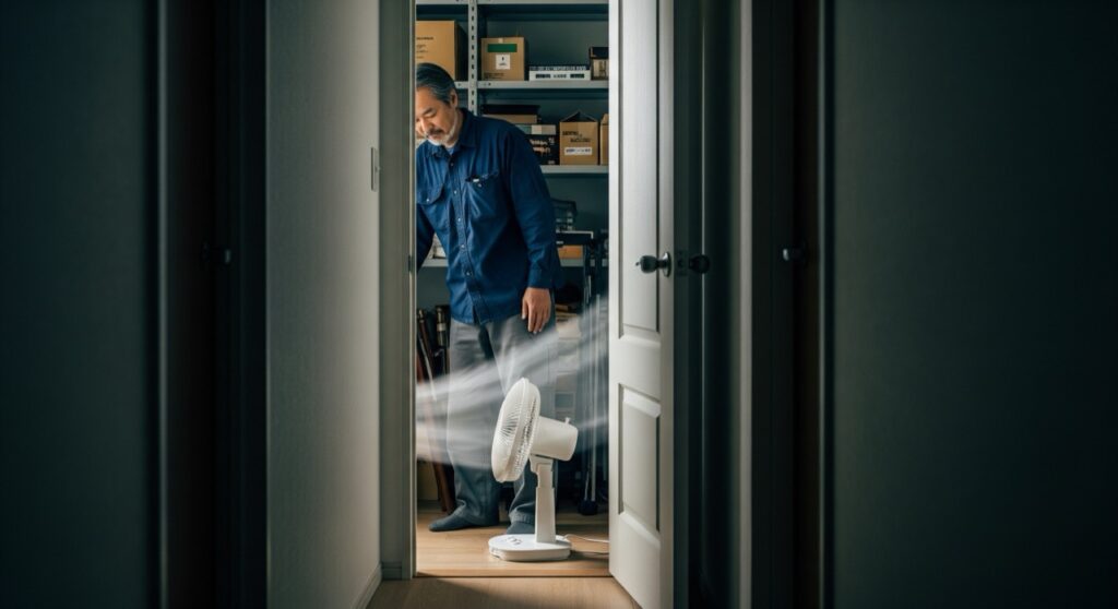 窓がない部屋での換気扇を使う時間